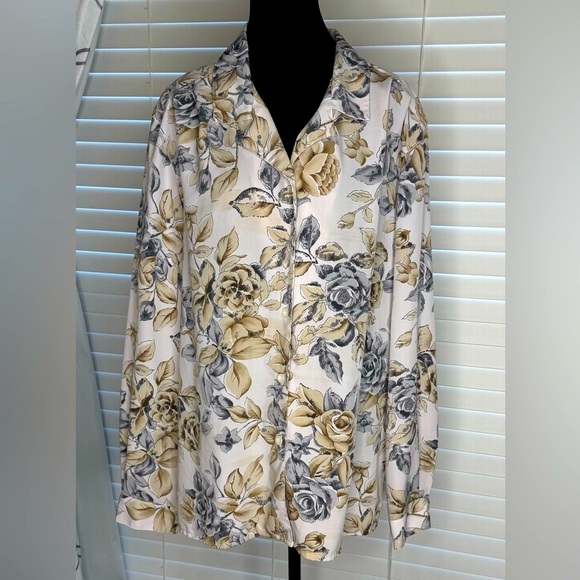 Alfred Dunner Floral Button-Up Blouse | Size 20 | - Picture 4 of 7